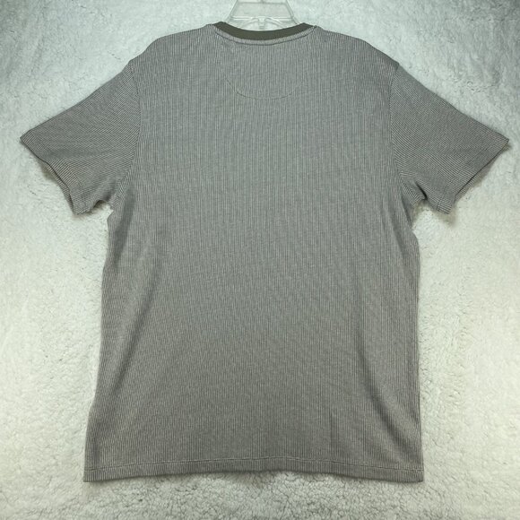 DKNY Tee Shirt Mens Sz Large Tan Short Sleeve Textured Cotton Stretch Shirt NWT - Picture 2 of 8